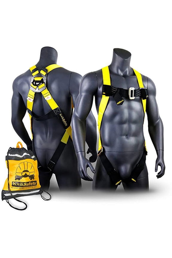 KwikSafety (Charlotte, NC) TORNADO 1D Fall Protection Full Body Safety Harness | OSHA ANSI Industrial Roofing Tool Personal Protection Equipment | Construction Carpenter Scaffolding Contractor
