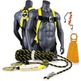thumbnail image 1 of KwikSafety (Charlotte, NC) TORNADO ASSEMBLY | 1D Full Body Safety Harness, 50 ft Vertical Lifeline, Tool Lanyard, Roof Anchor ANSI OSHA PPE Fall Protection Arrest Restraint Construction Roofing Bucket, 1 of 8