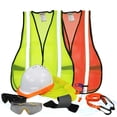 thumbnail image 1 of KwikSafety (Charlotte, NC) TURTLE SHELL VEST KIT (10 Vents) Standard Cap ANSI Hard Hat, Safety Glasses, Vests, Tool Lanyard, Sunshade, Sweatband, Earplugs Construction Gear, Type1, Class C, WHITE, 1 of 8