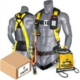 thumbnail image 1 of KwikSafety (Charlotte, NC) TYPHOON (2 PACK) ANSI Fall Protection Full Body Safety Harness Personal Protective Equipment Dorsal Ring Side D-Rings Grommet Leg Straps Tool Lanyard Bolt Pouch Construction, 1 of 6