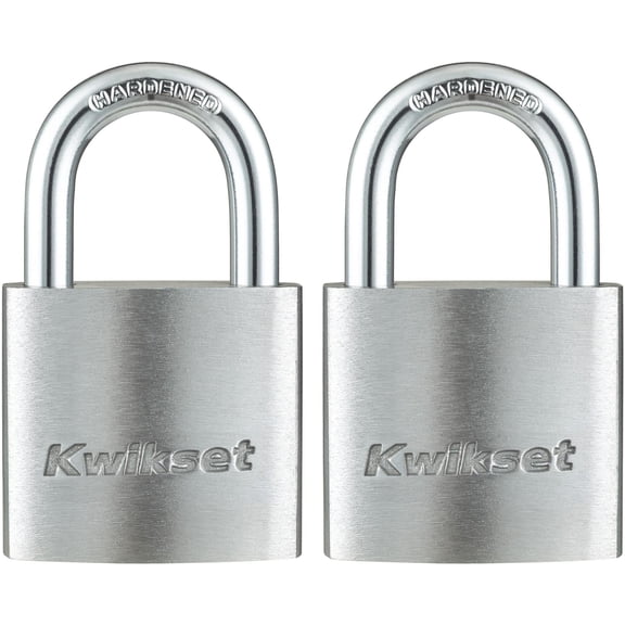 Kwikset 1-1/2" Aluminum Padlock KA with 7/8" Shackle, 2-Pack