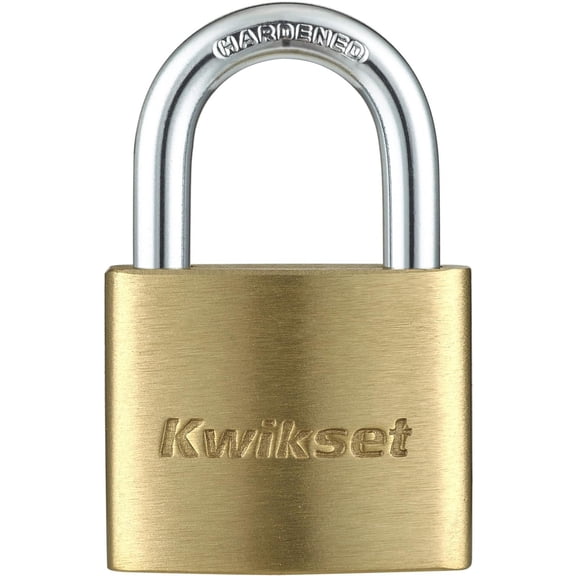 Kwikset 1-9/16" Brass Padlock with 7/8" Shackle