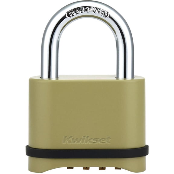 Kwikset 2" Zinc Combination Padlock with 1" Shackle, Gold