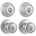 thumbnail image 1 of 242 Tylo Keyed Entry Knob and Single Cylinder Deadbolt Project Pack in Satin Chrome, 1 of 7