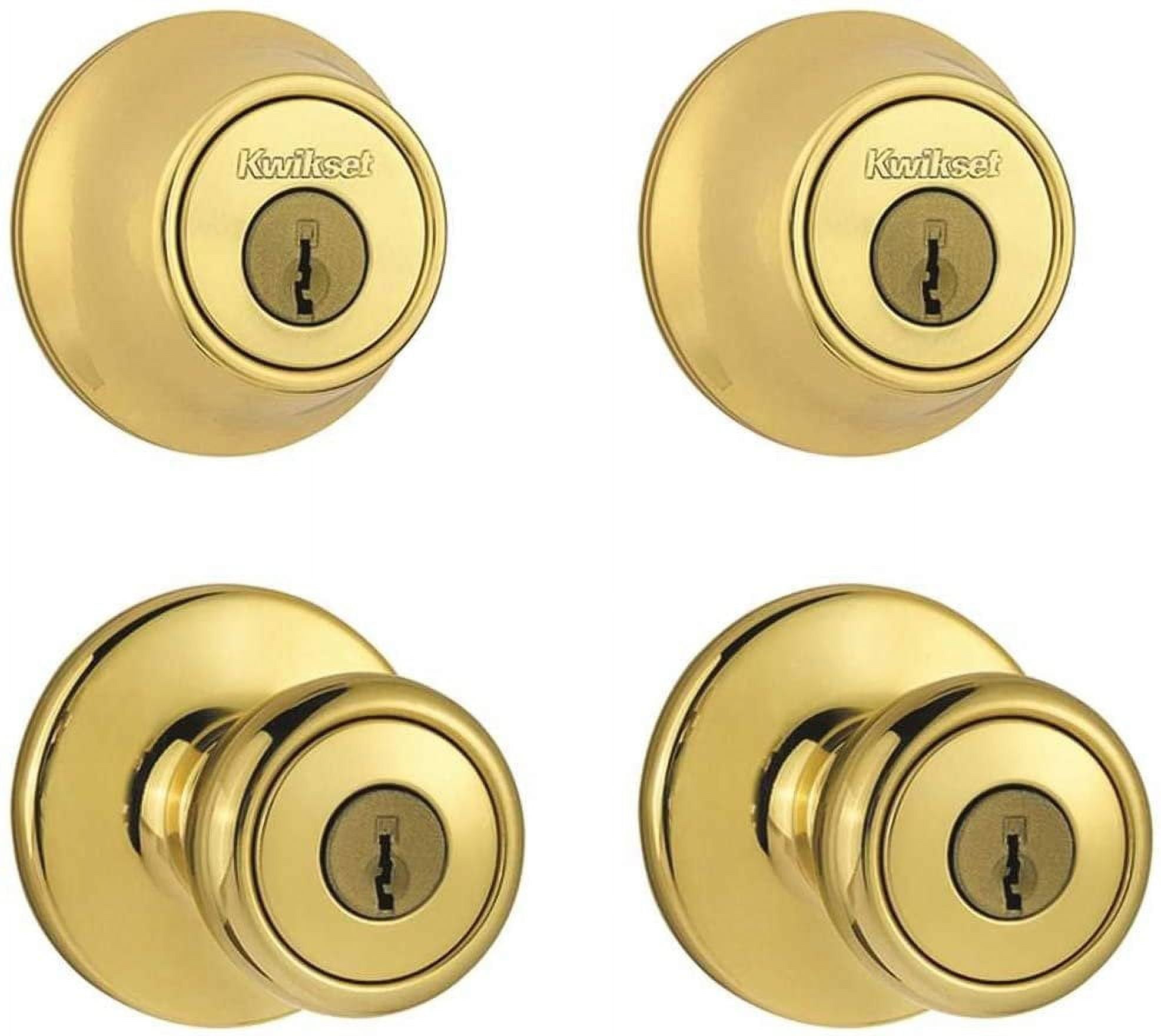 クイックセットCorporation 242t us3 CP 2 Single円柱デッドロックKeyed AlikeセットPolished真鍮クイックセット クィックセット 外部ドアハンドルセット 室外側アーリントン 室内側