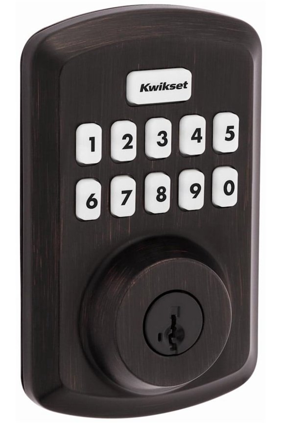 1-pack Kwikset Smart Lock Keyless Entry Deadbolt 250 TRS 11P SMT - Grade 3 - 1 Pack, Bronze — Construction & DIY Use, Standard Hardware Spec