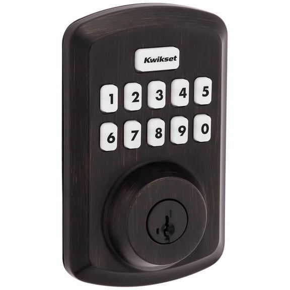 1-pack Kwikset Smart Lock Keyless Entry Deadbolt 250 TRS 11P SMT - Grade 3 - 1 Pack, Bronze — Construction & DIY Use, Standard Hardware Spec