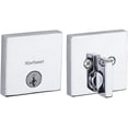 thumbnail image 1 of Kwikset 258Sqt-26S Downtown Square Contemporary Low Profile Single Cylinder Smartkey Deadbolt with 6Al Latch and Rcs Strike Ka3 Bright Chrome Finish, 1 of 7