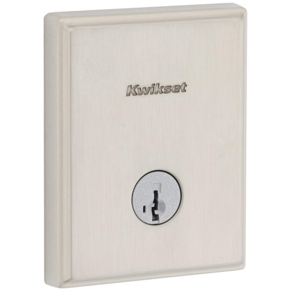 Kwikset 258Trct-S.Strkp Crosstown Single Cylinder Keyed Entry One Sided Deadbolt - Nickel