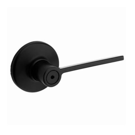 1-pack Kwikset Ladera Privacy Lever - Matte Black, Interior Door Handle Set - 1 Pack — Residential Use, Standard Application