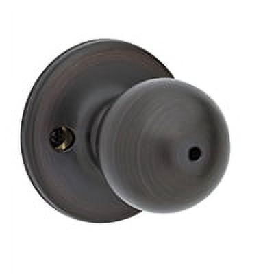 Kwikset 300P 11P RCAL RCS Privacy Door Knob, 1-3/8 to 1-3/4 in Thick Door, Venetian Bronze