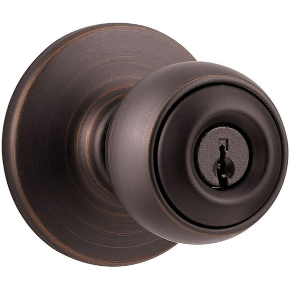 Kwikset 400P Security Series Polo Single Cylinder Keyed Entry Door Knobset - Bronze