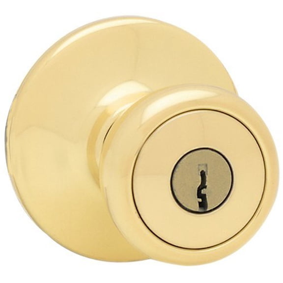Kwikset 400T 3 CP Security Tylo Entry Knob, Polished Brass