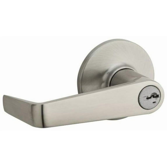 Kwikset 438Cnlsmt Carson Grade 3 Keyed Entry Door Lever Set - Nickel
