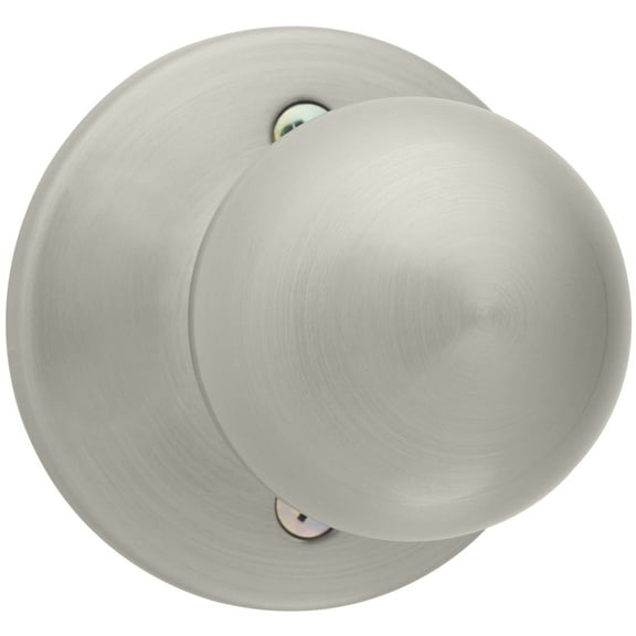 Kwikset 488P 15 Half-Inactive Universal Dummy Door Knob 1-7/8 in Dia Knob Satin Nickel