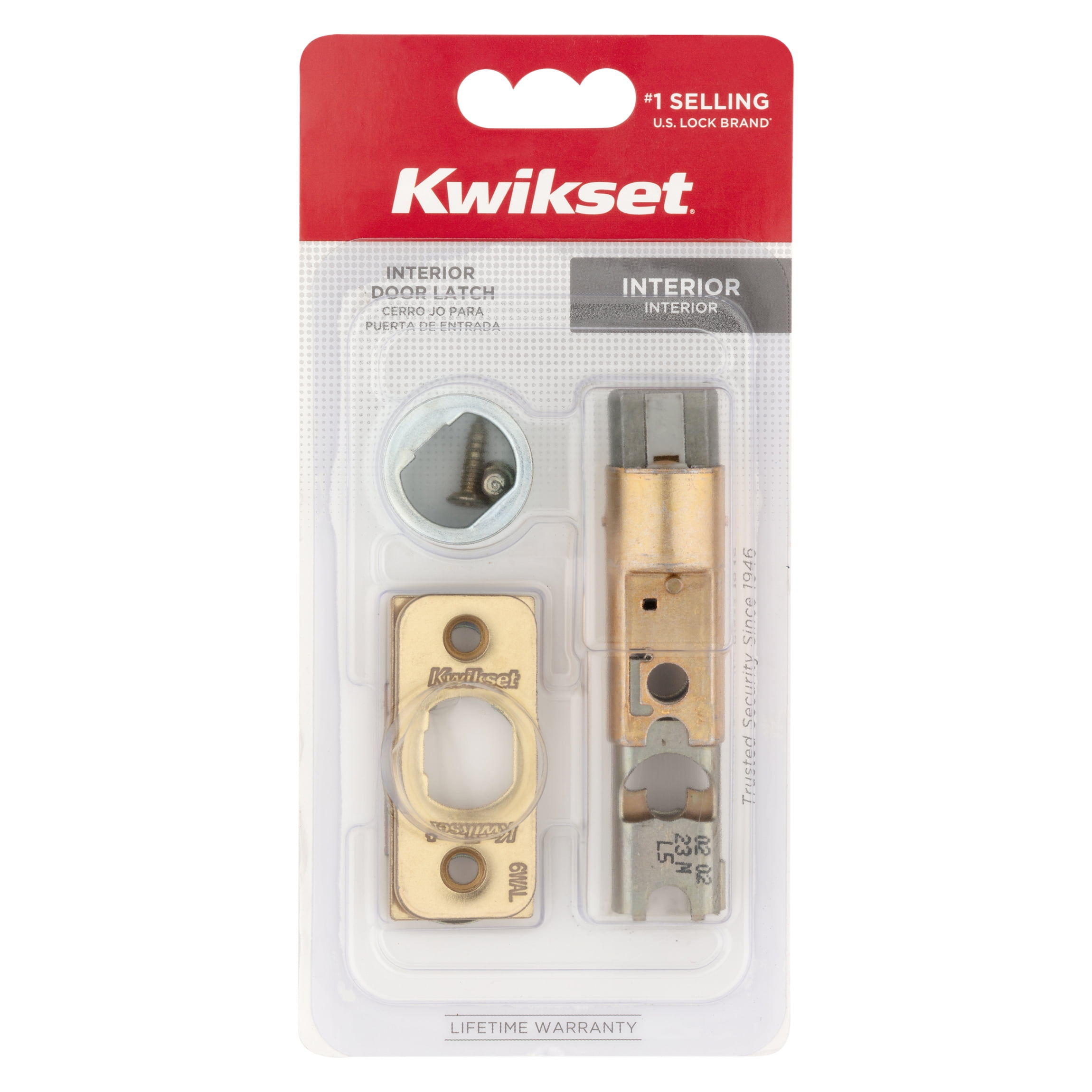 Kwikset Polished Brass Adjustable Door Latch with Deadbolt