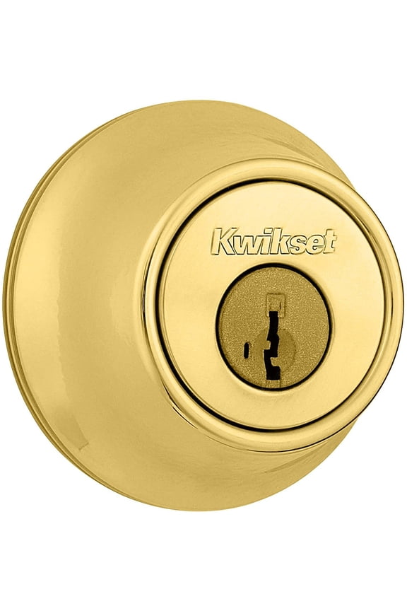 Deadbolt Lock 660-3S Single Cylinder SmartKey - Bright Brass Finish