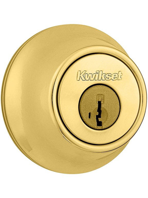 Deadbolt Lock 660-3S Single Cylinder SmartKey - Bright Brass Finish