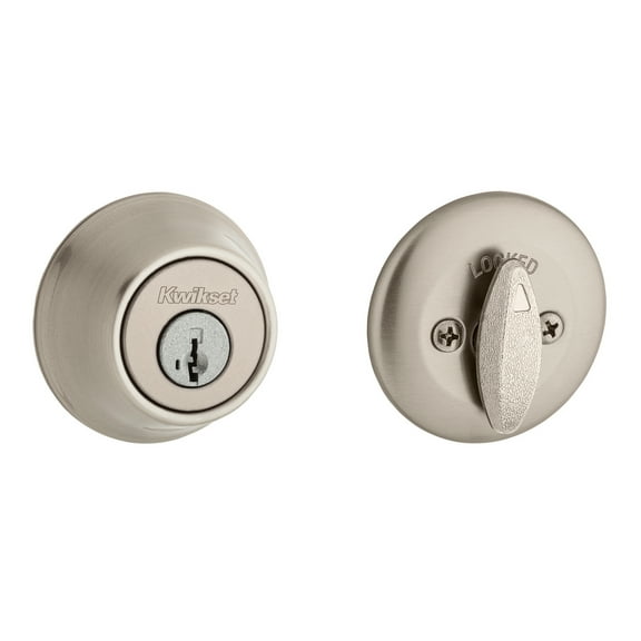 Kwikset 600 Series Single Cylinder Deadbolt Hardware Lock with Smartkey Satin Nickel