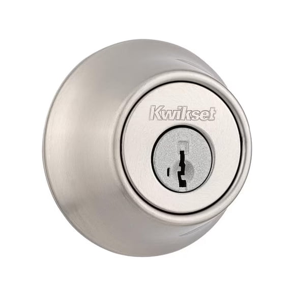 Kwikset 660 Satin Nickel Single Cylinder Deadbolt Featuring SmartKey Security and Microban Technology T66015SMTCPK6V2