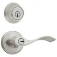 thumbnail image 1 of Kwikset 690 Balboa Keyed Door Lever and Sgl Cyl Deadbolt Combo Pack in SN, 1 of 7