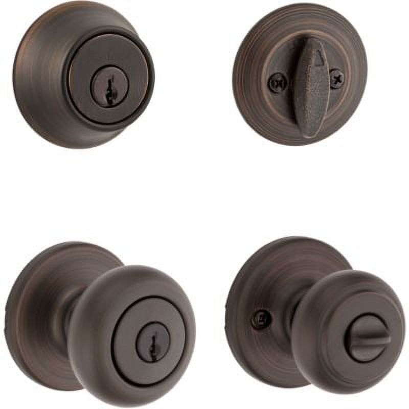 Kwikset 690 Cove Entry Knob and Single Cylinder Deadbolt Combo Pack in Venetian Bronze - image 1 of 2