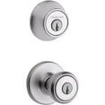 thumbnail image 1 of Kwikset 690 Tylo Keyed Entry Knob And Sgl Cyl Deadbolt Combo Pack in SC, 1 of 2