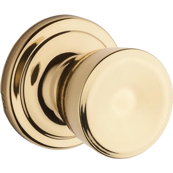 Kwikset 720A-3GC Abbey Knob Passage Door Lock with 6AL Latch and RCS Strike Bright Brass Finish