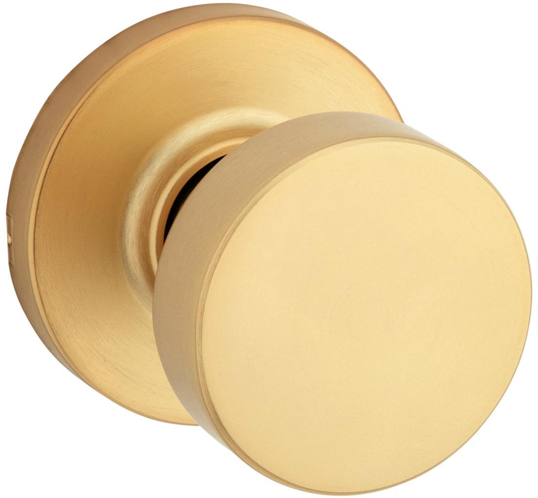 Satin Brass Contemporary Flat Ball Metal Door Knob