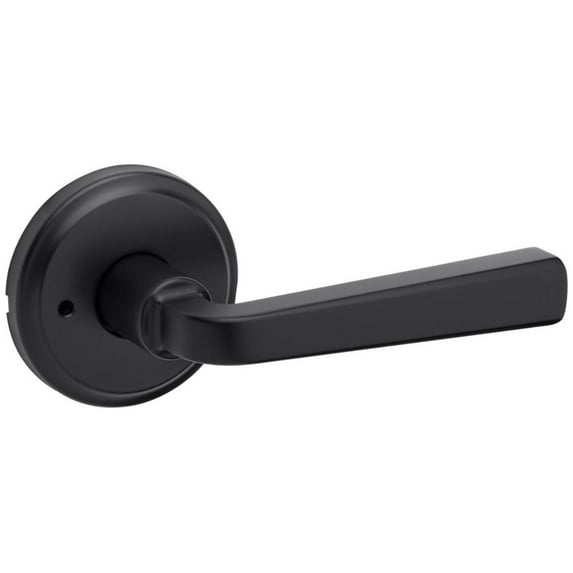 Trafford Matte Black Bedroom Bathroom Privacy Door Handle with Microban Antimicrobial Technology