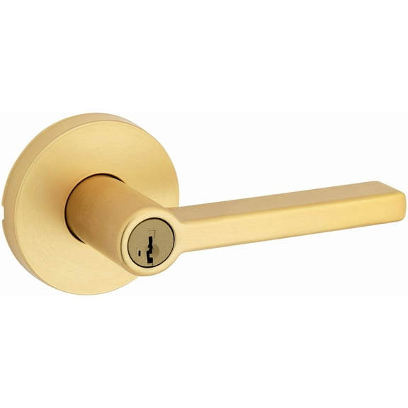 Kwikset 740Hflrct-S Halifax Single Cylinder Keyed Entry Lever Set - Brass