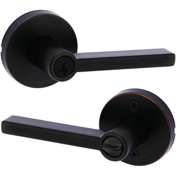 Kwikset 740HFLRDT-11PS Halifax Single Cylinder Keyed Entry Door Lever Set - Bronze