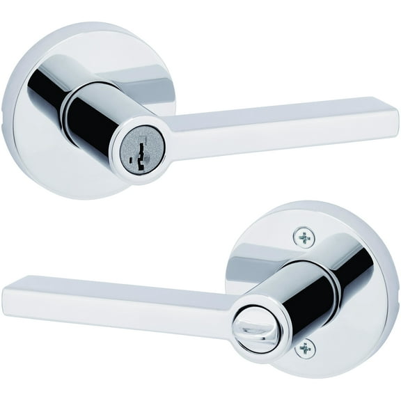 Kwikset 740Hflrdt-S Halifax Single Cylinder Keyed Entry Door Lever Set - Chrome