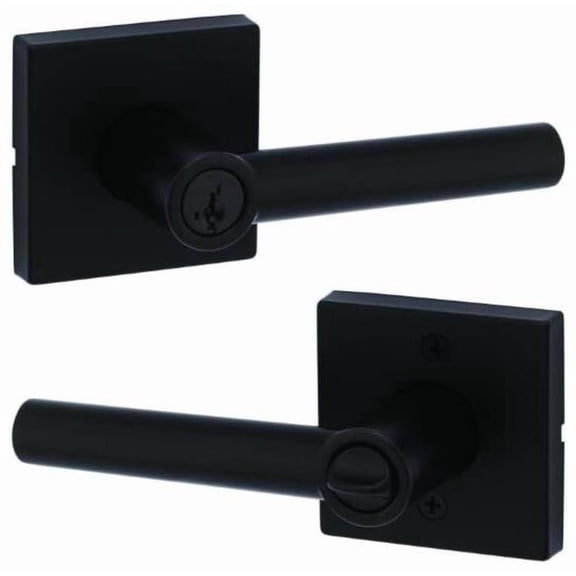Kwikset 740MILSQT-514S Milan Single Cylinder Keyed Entry Door Lever Set - Black