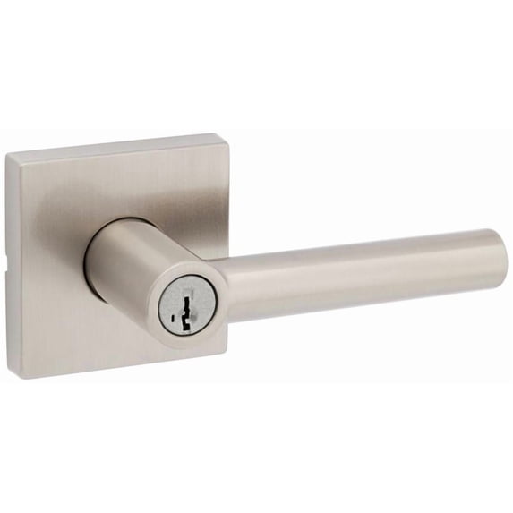 Kwikset 740MILSQT-15S Milan Single Cylinder Keyed Entry Door Lever Set - Nickel