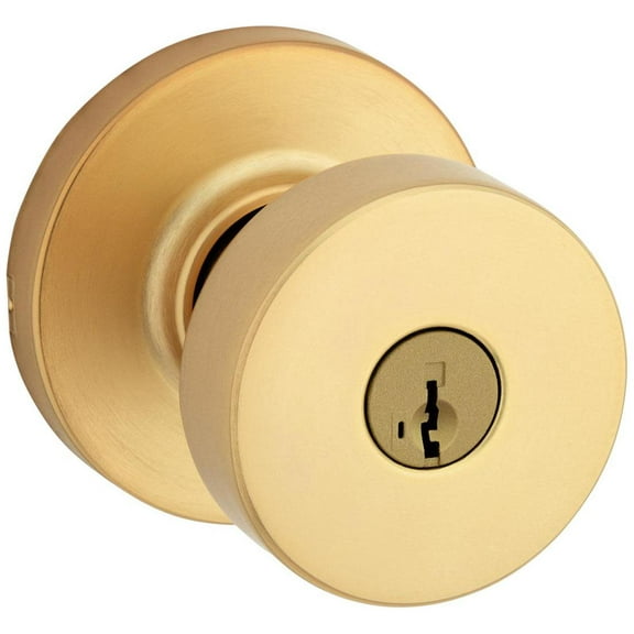 Kwikset 740Pskrdt-S Pismo Single Cylinder Keyed Entry Door Knob Set - Brass