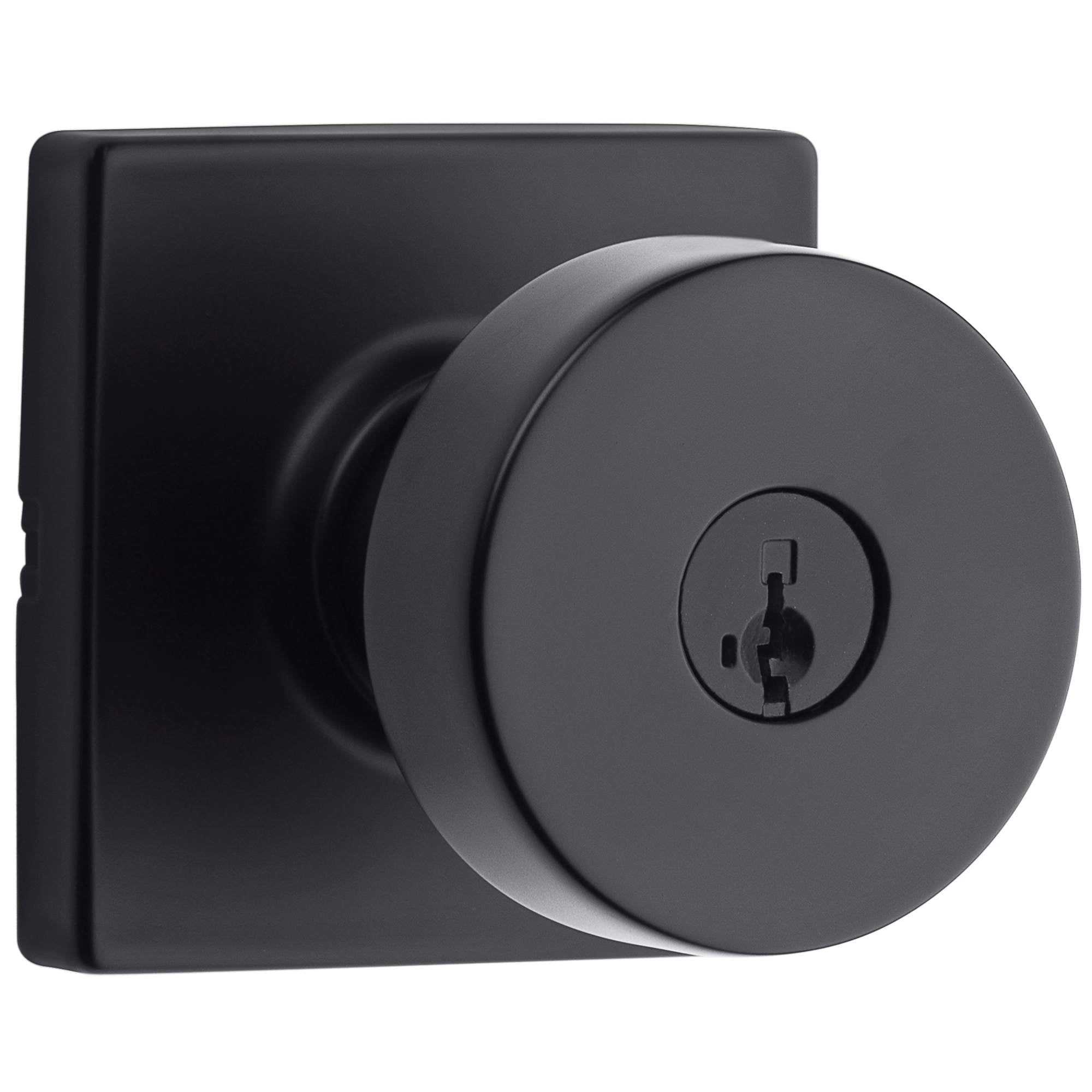 Matte Black Modern Metal Keyed Entry Door Knob