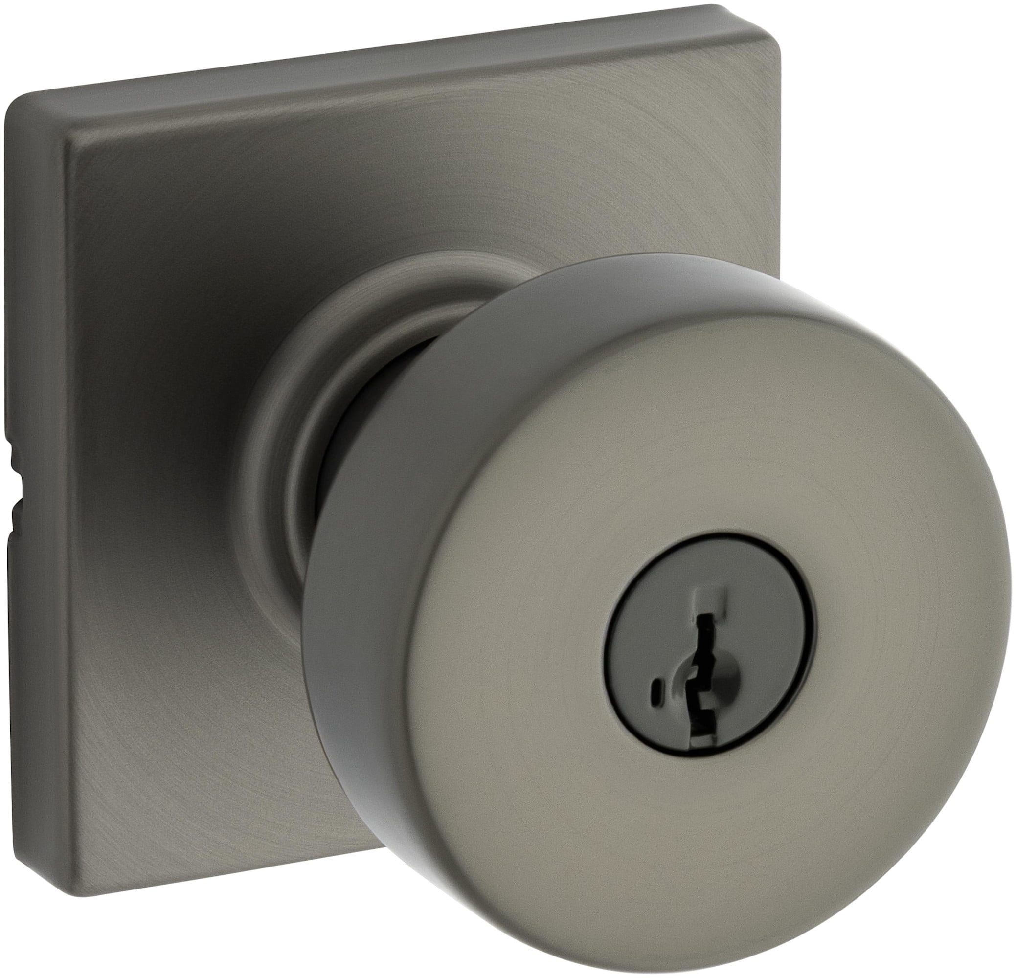 Kwikset 740PSKSQT-18GS Pismo Single Cylinder Keyed Entry Door Knob Set - Gun Metal
