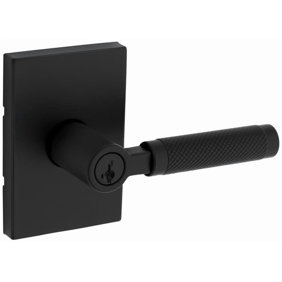Kwikset 740PVLRCT-514S Prava Single Cylinder Keyed Entry Lever Set - Black