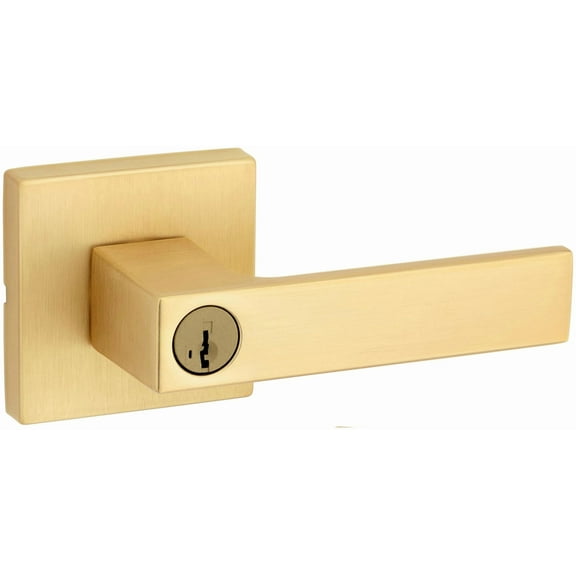 Kwikset 740Salsqt-S Singapore Single Cylinder Keyed Entry Door Lever Set - Brass