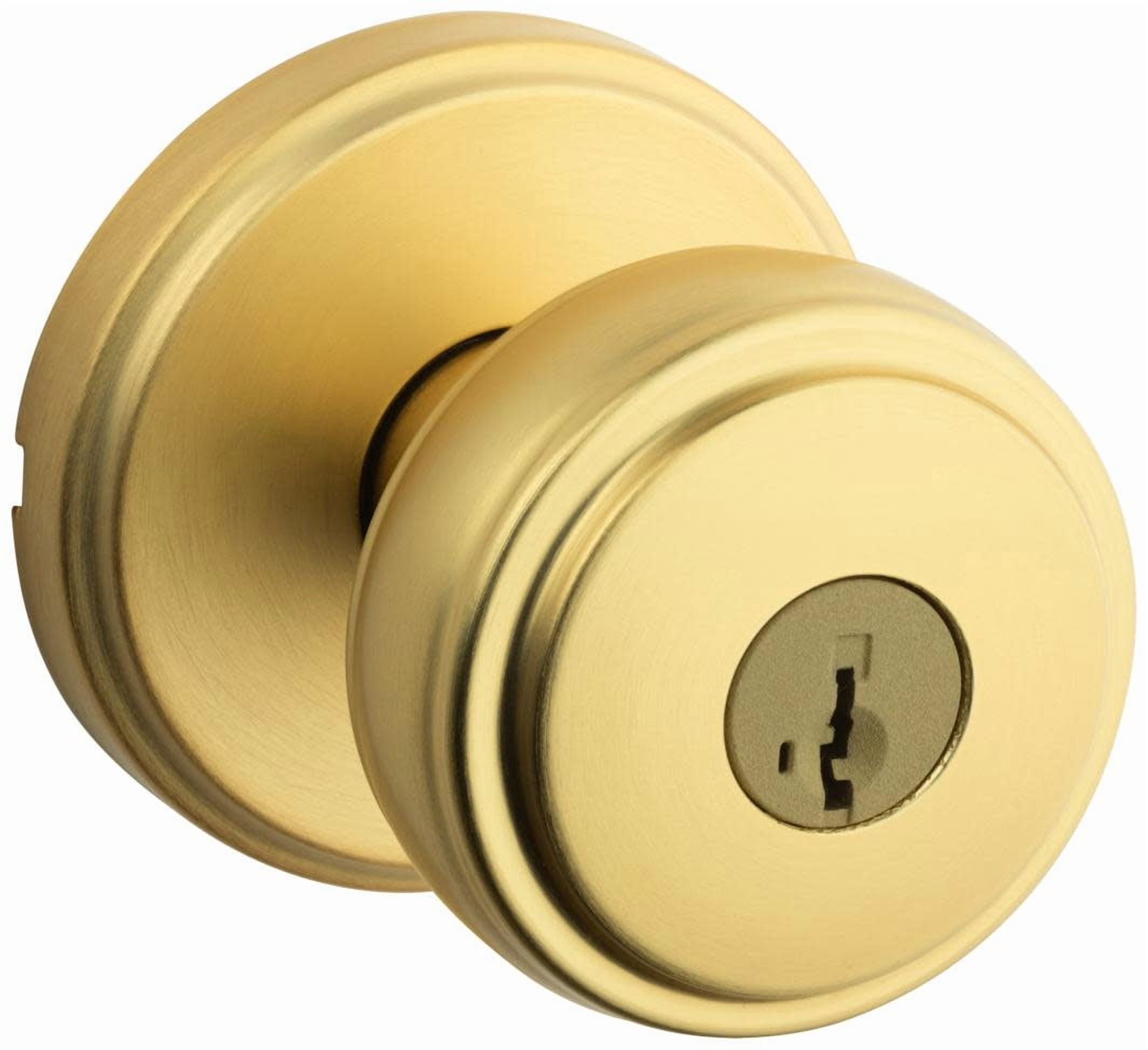 Kwikset 740SOK-4S Sora Single Cylinder Keyed Entry Door Knob Set - Brass
