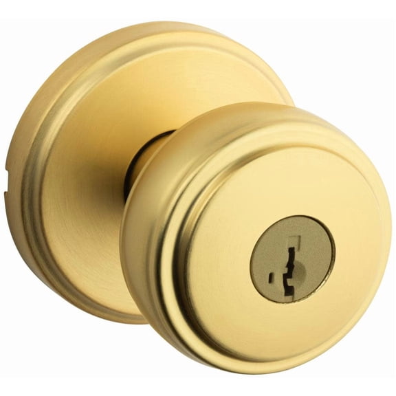 Kwikset 740SOK-4S Sora Single Cylinder Keyed Entry Door Knob Set - Brass