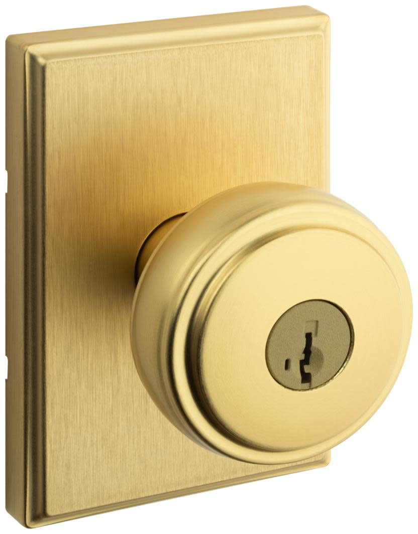 Kwikset 740SOKTRCT-4S Sora Single Cylinder Keyed Entry Door Knob Set - Brass