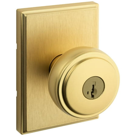 Kwikset 740Soktrct-S Sora Single Cylinder Keyed Entry Door Knob Set - Brass