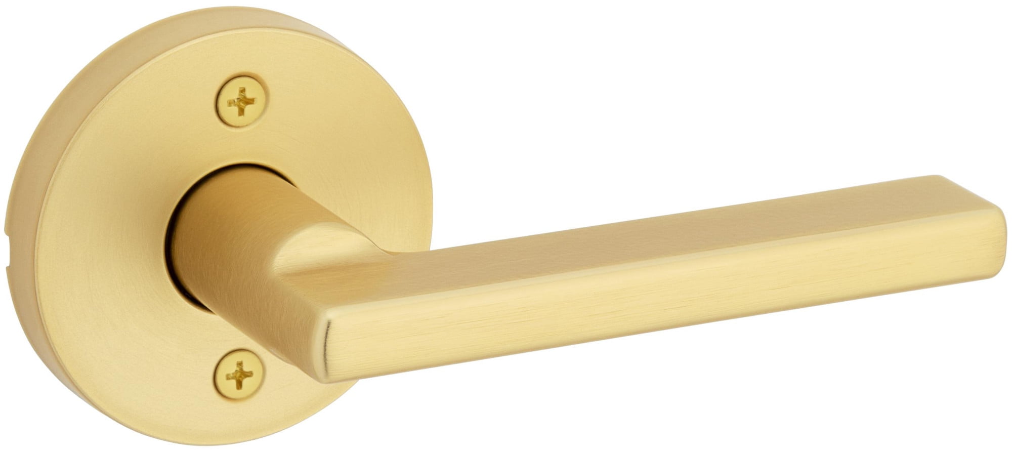 Satin Brass Contemporary Dummy Door Lever