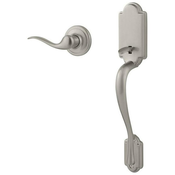 Kwikset 815ANTNLRH-15 Right Hand Passage Arlington Handleset with Interior Right Hand Tustin Trim; No Deadbolt with RCAL Latch and RCS Strike Satin Nickel Finish