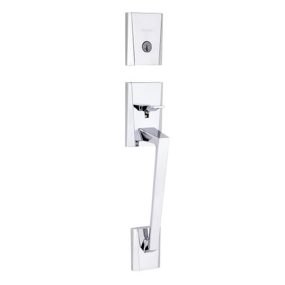 Kwikset 818CMHLIP-26S Single Cylinder Camino Exterior Handleset with SmartKey with RCAL Latch and RCS Strike Bright Chrome Finish