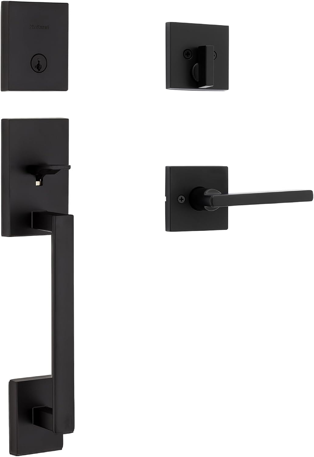 Kwikset 818SCExHFL Handleset with Halifax, Matte Black CP San