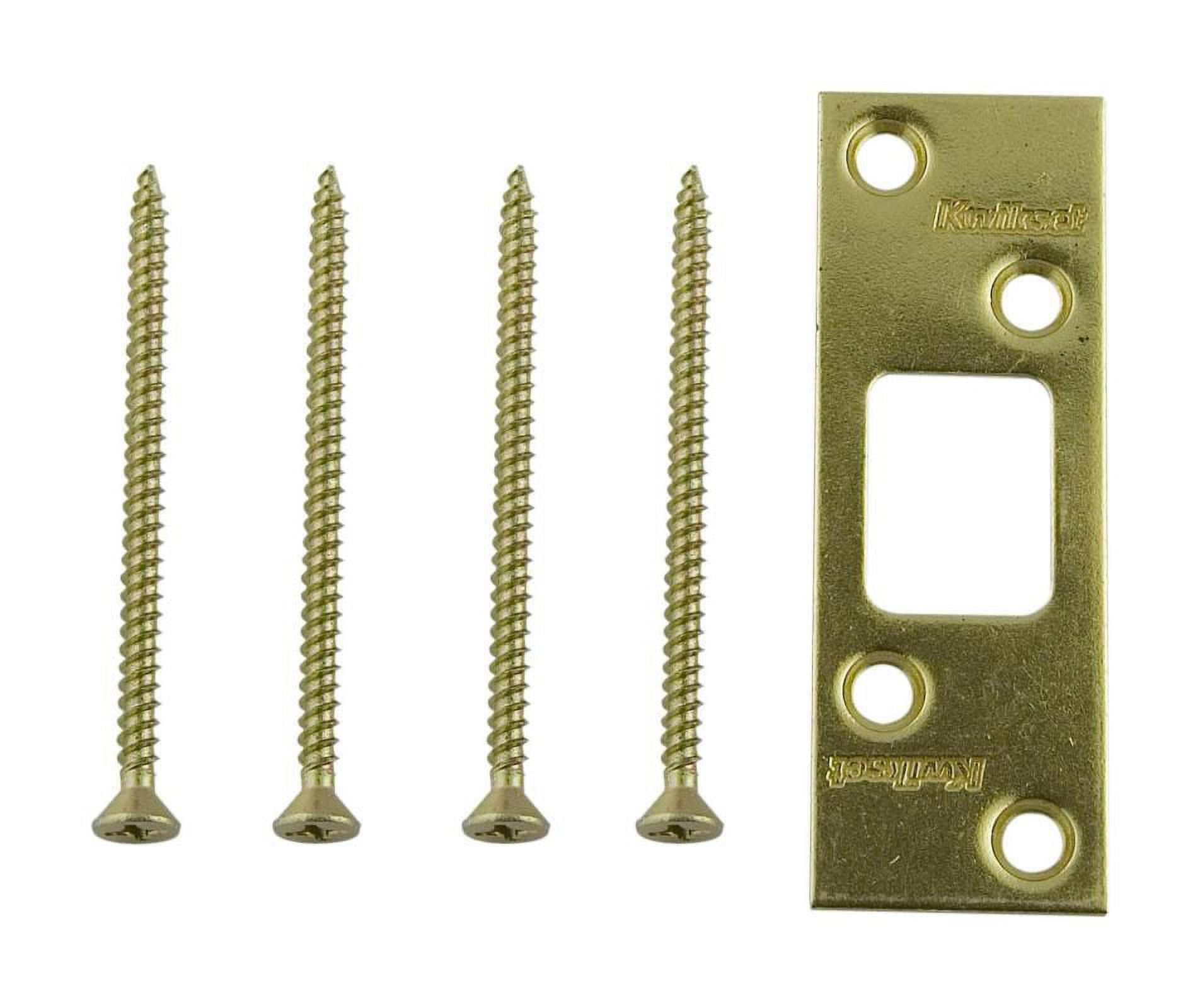 Kwikset 83222 Deadbolt Strike Plate - Satin Nickel Finish 3-5/8" Square Corner