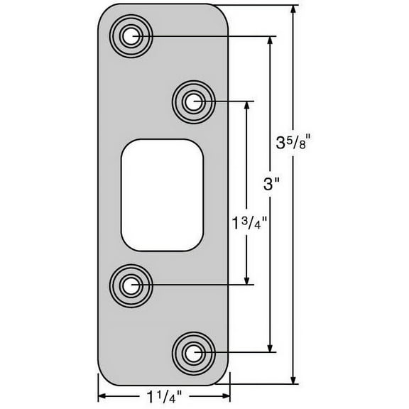 Kwikset 83223-3 3-5/8" Radius Deadbolt Strike Bright Brass Finish
